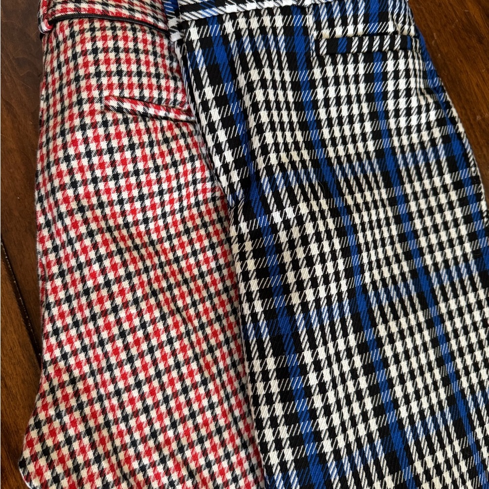 2 pairs Banana Republic Sloan  Houndstooth  Pants - SIZE 8(red) and 8L(blue) obo